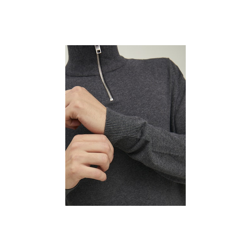 JACK & JONES Emil Strik Pullover - Dark Grey Melange
