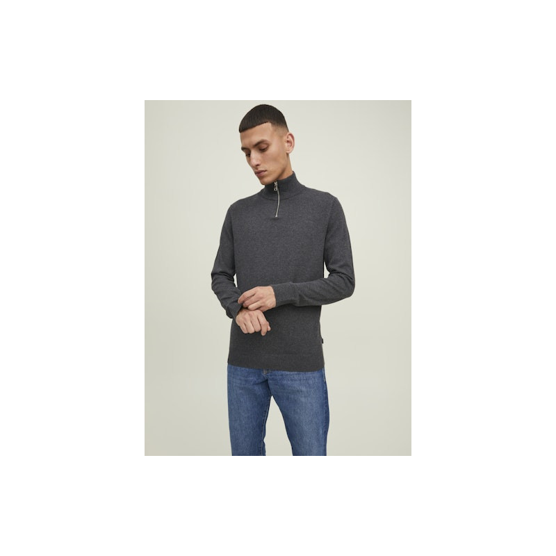 JACK & JONES Emil Strik Pullover - Dark Grey Melange