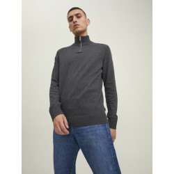 JACK & JONES Emil Strik Pullover - Dark Grey Melange