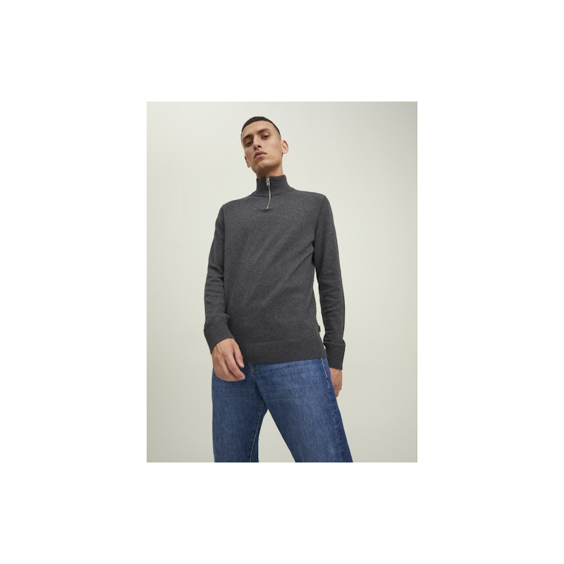 JACK & JONES Emil Strik Pullover - Dark Grey Melange