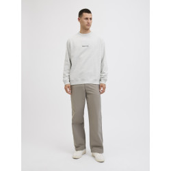 JACK & JONES Norrebro Broderet Sweatshirt - White Melange