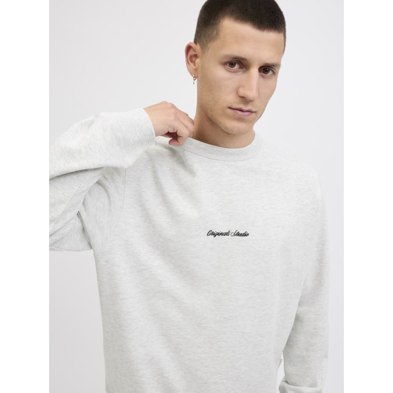 JACK & JONES Norrebro Broderet Sweatshirt - White Melange