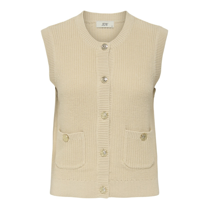 JDY Stella Strik Vest - Whitecap Gray