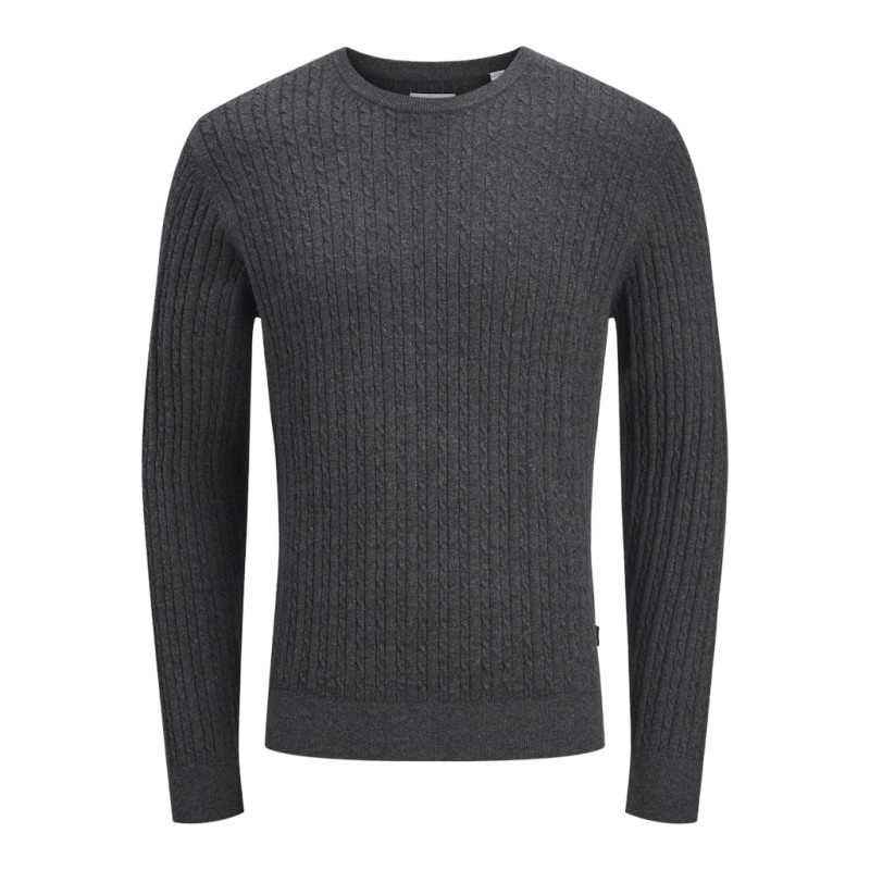 JACK & JONES Emil Strik Sweater - Dark Grey Melange