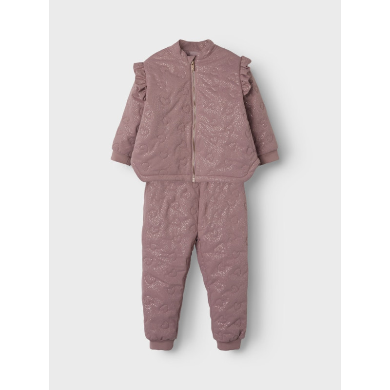 NAME IT MINI Moon Quiltet Glitter Sæt - Woodrose