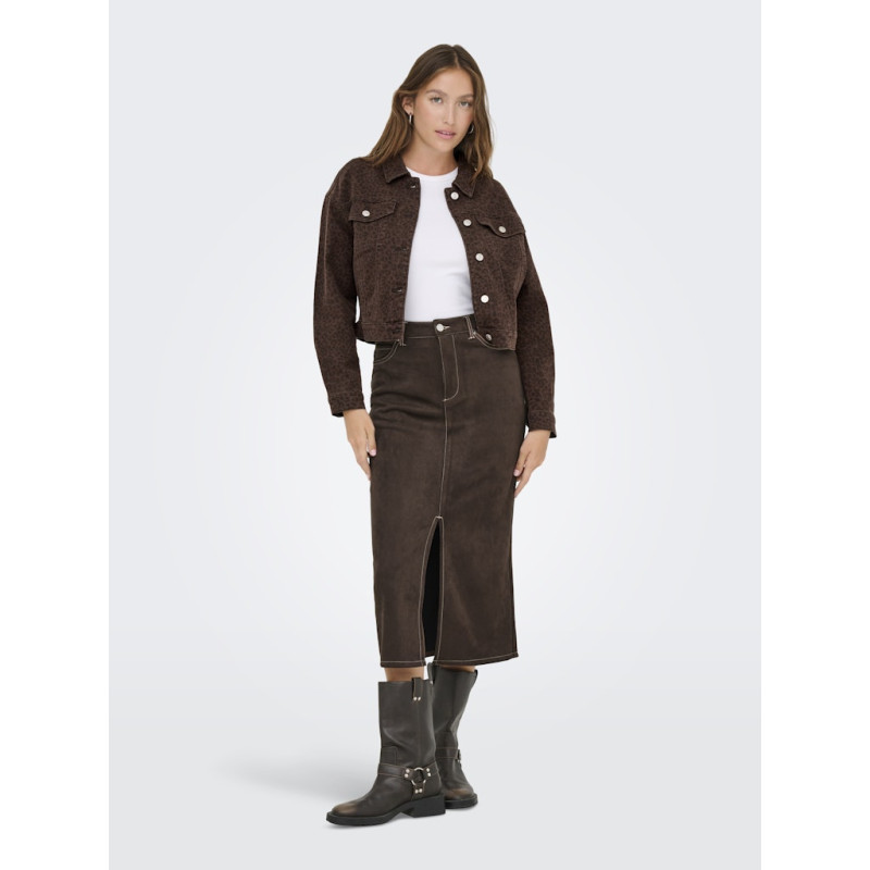 ONLY Anlie-Animal Jakke - Chicory Coffee / Black Leo