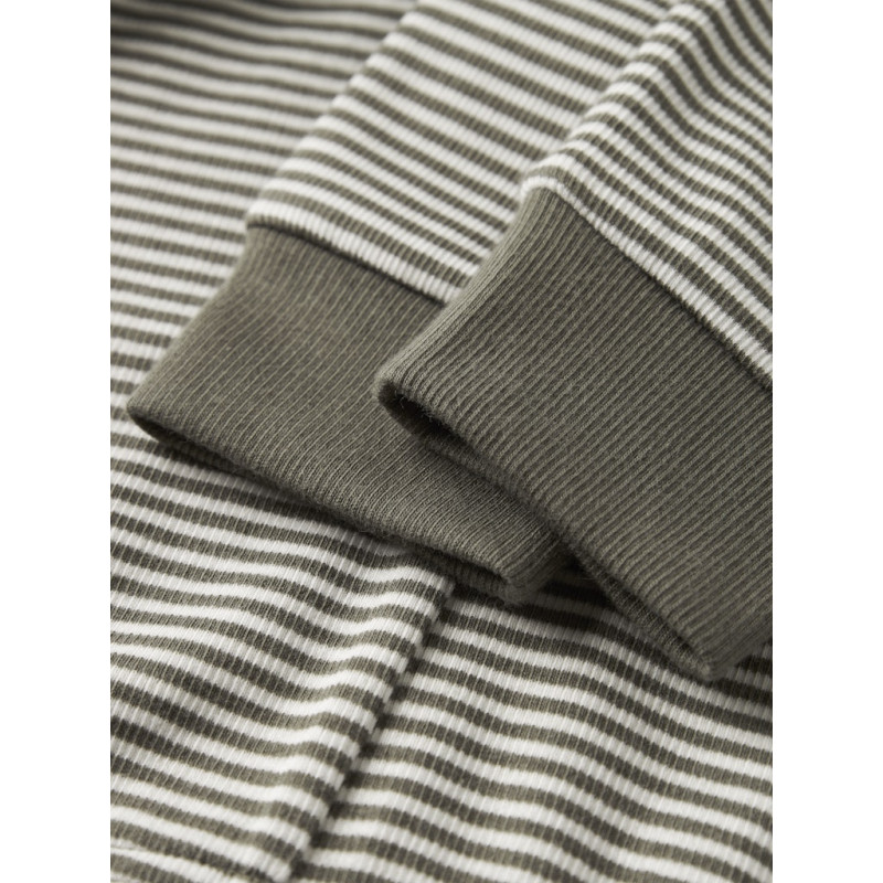 NAME IT MINI Nightset Stripe Natsæt - Dusty Olive