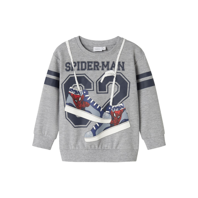 NAME IT MINI Adam Spiderman Sweatshirt - Grey Melange