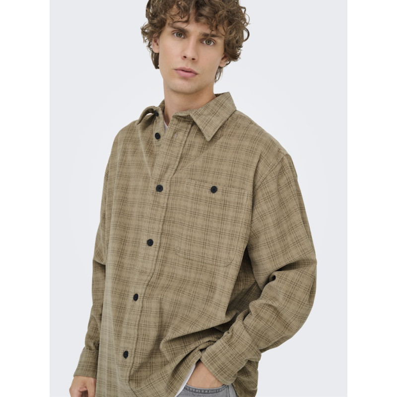 ONLY & SONS Waleed Corduroy Overskjorte - Chinchilla