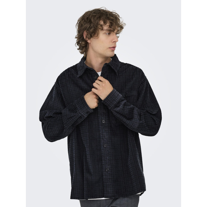 ONLY & SONS Waleed Corduroy Overskjorte - Jet Black