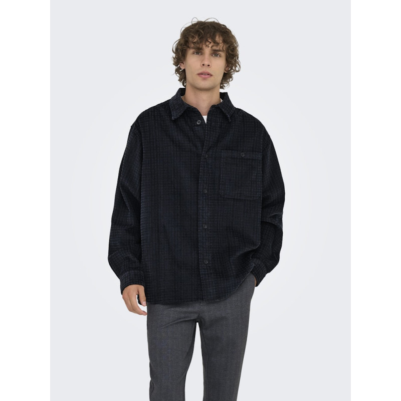 ONLY & SONS Waleed Corduroy Overskjorte - Jet Black