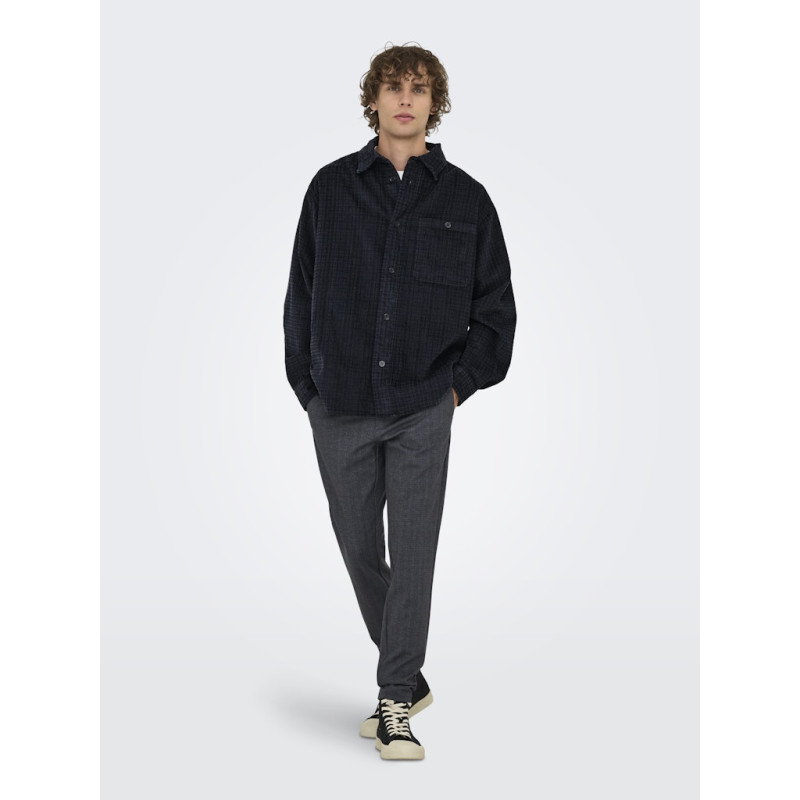 ONLY & SONS Waleed Corduroy Overskjorte - Jet Black