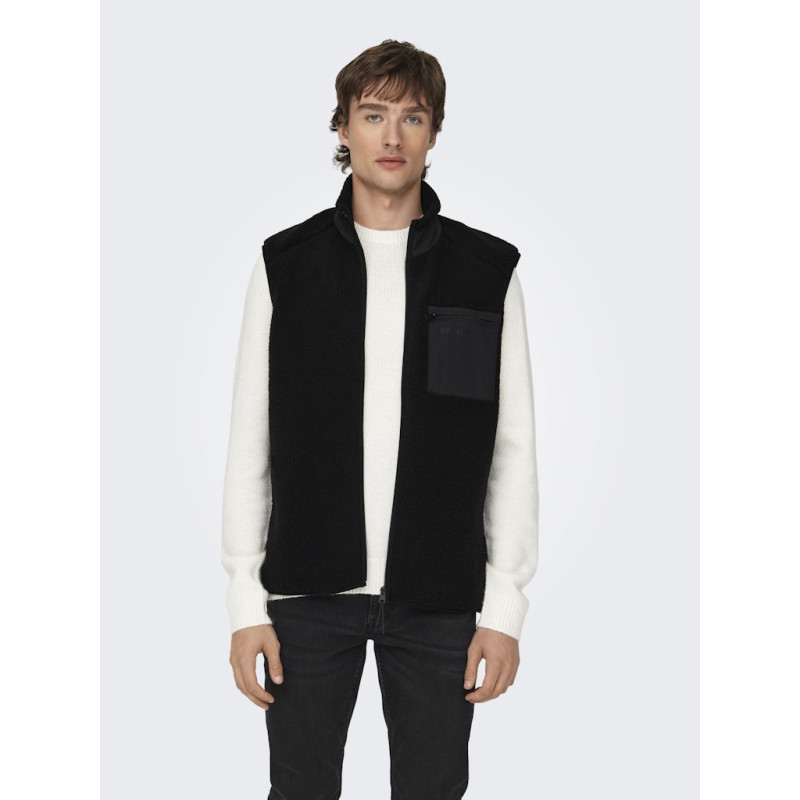 ONLY & SONS Dallas Sherpa Teddyvest - Sort