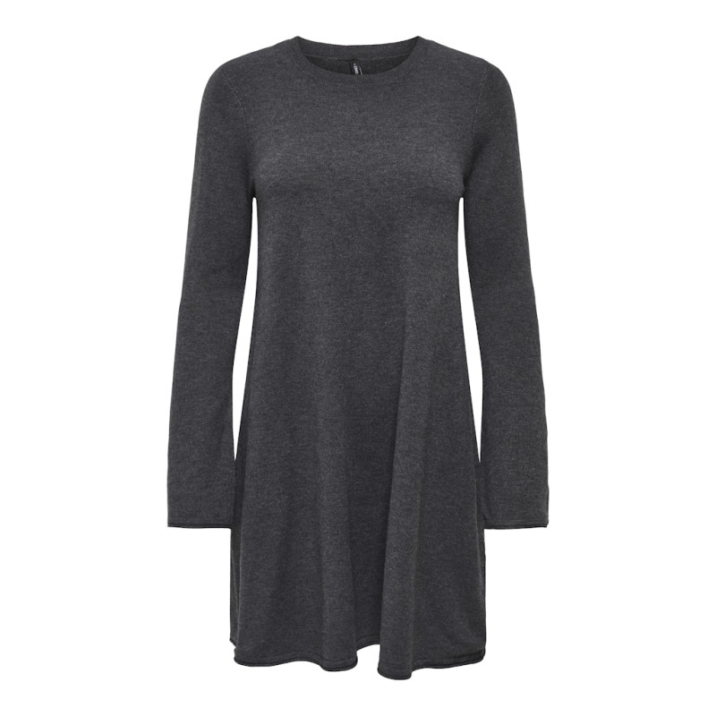 ONLY Amalio L/S Strik Kjole - Dark Grey Melange