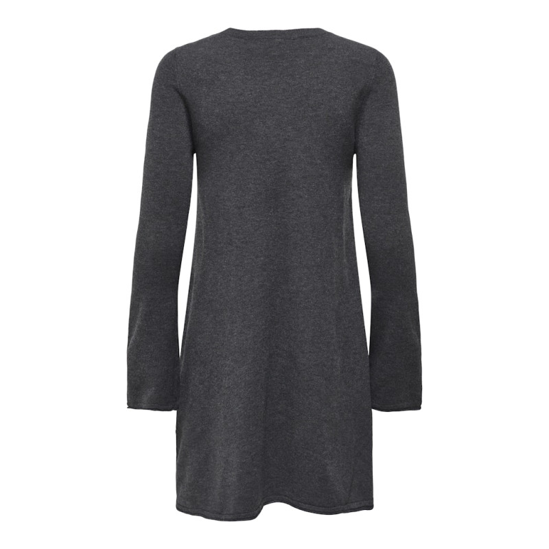 ONLY Amalio L/S Strik Kjole - Dark Grey Melange