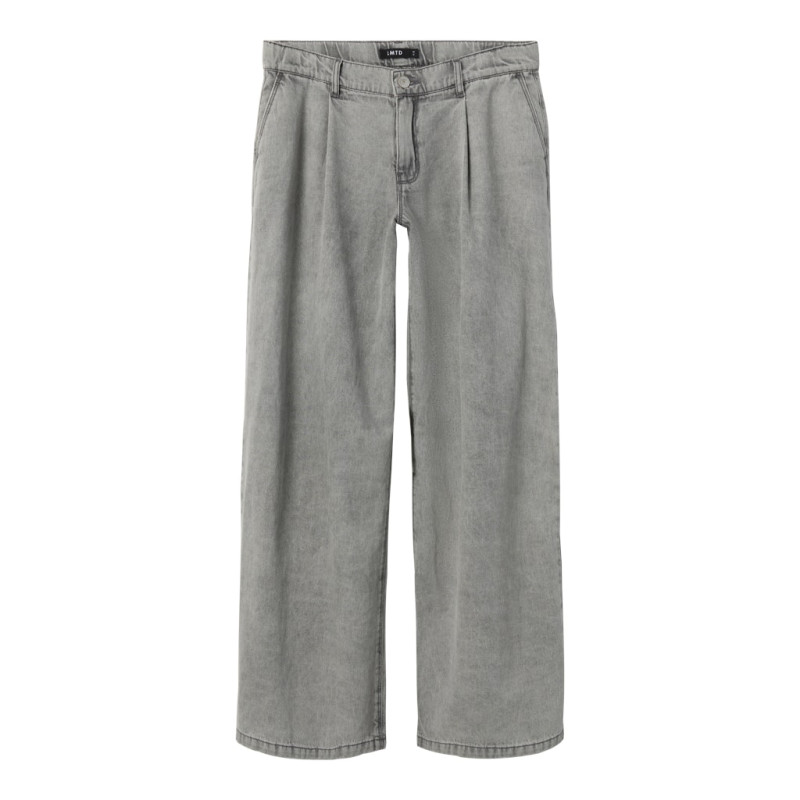 LMTD Bea Denim Brede Pleat Jeans - Medium Grey Denim