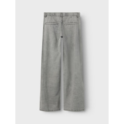 LMTD Bea Denim Brede Pleat Jeans - Medium Grey Denim