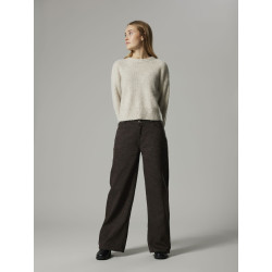 LMTD Zebra Twill Brede Bukser - Chocolate Brown