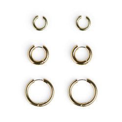 PIECES Jilvi 3-Pak Øreringe - Gold Colour