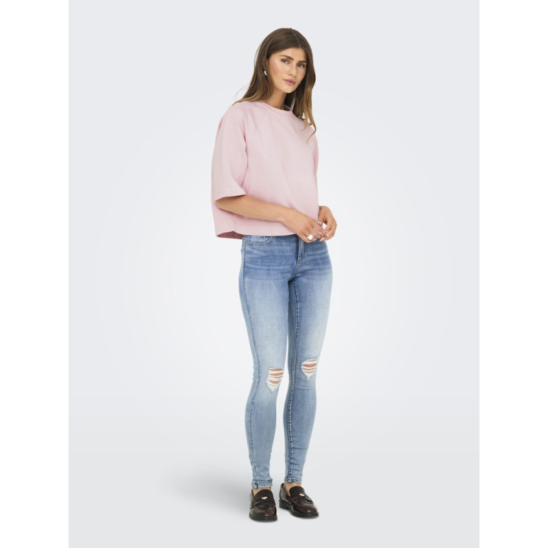 ONLY Dasie 2/4 Raglan Sweatshirt - Chalk Pink