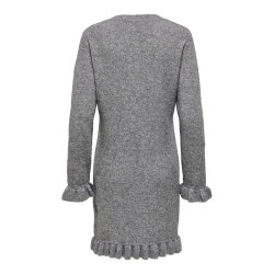 ONLY Mera L/S Strik Kjole - Medium Grey Melange