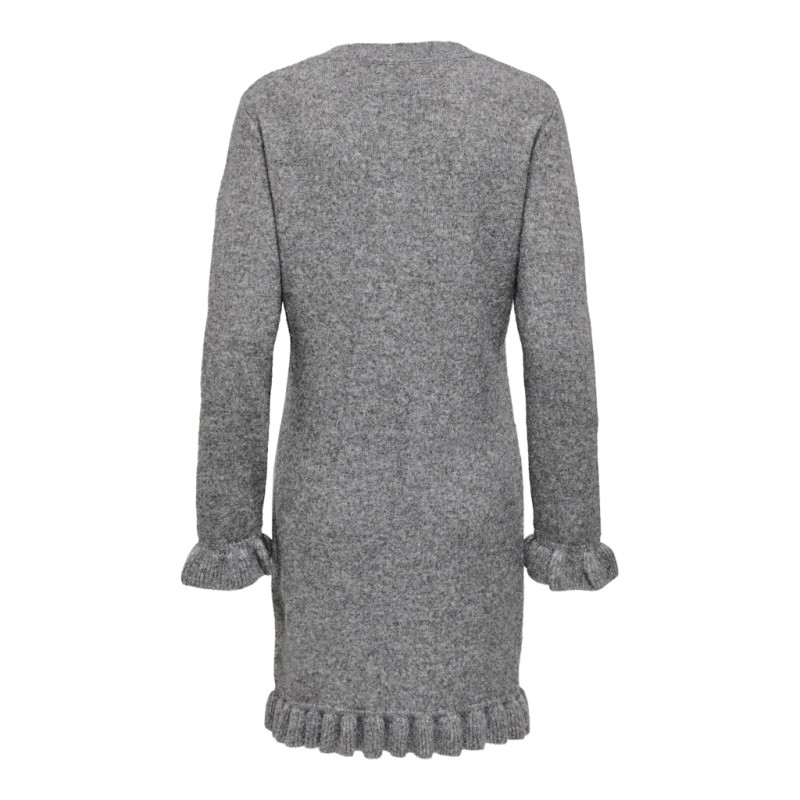 ONLY Mera L/S Strik Kjole - Medium Grey Melange