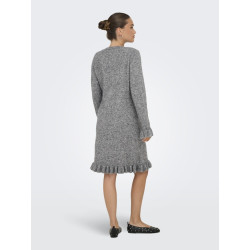 ONLY Mera L/S Strik Kjole - Medium Grey Melange