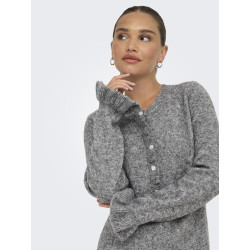 ONLY Mera L/S Strik Kjole - Medium Grey Melange