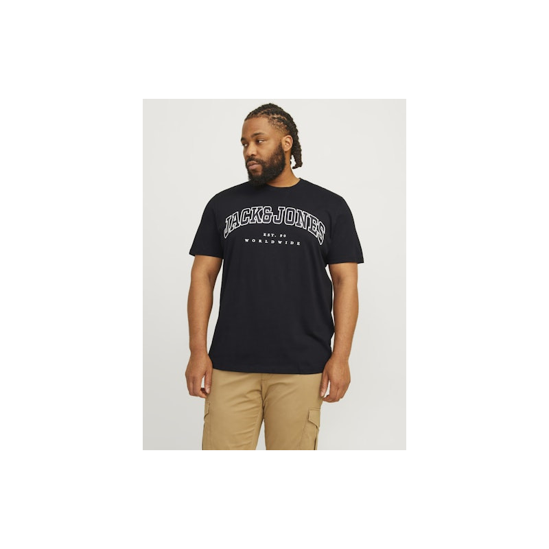 JACK & JONES PLUS Caleb Varsity T-Shirt - Sort