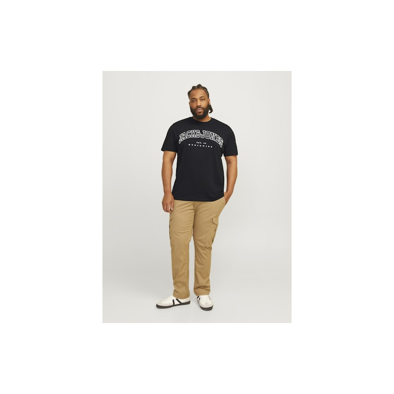 JACK & JONES PLUS Caleb Varsity T-Shirt - Sort