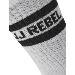 JJ REBEL Logo 5-Pak Tennis Sokker - Hvid