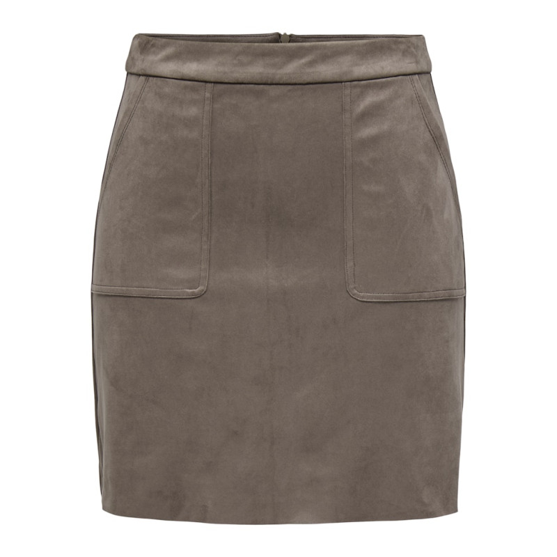 JDY Loretta Imiteret Ruskind Mini Nederdel - Morel