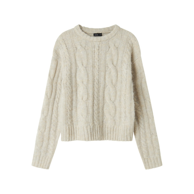 LMTD Naible L/S Strik Sweater - Oatmeal