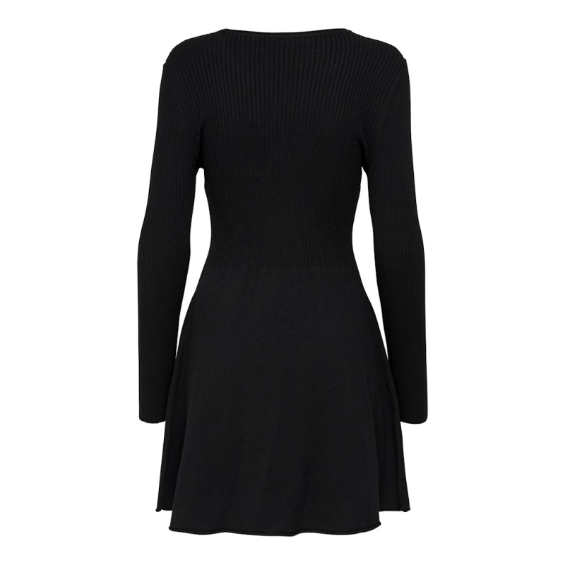 ONLY Alma L/S Strik Kjole - Sort