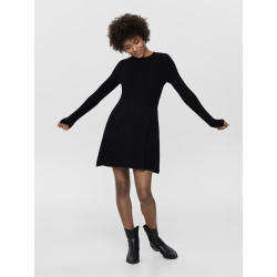 ONLY Alma L/S Strik Kjole - Sort