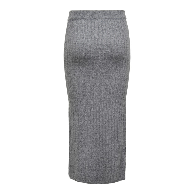 ONLY Jeanett Lang Nederdel - Medium Grey Melange