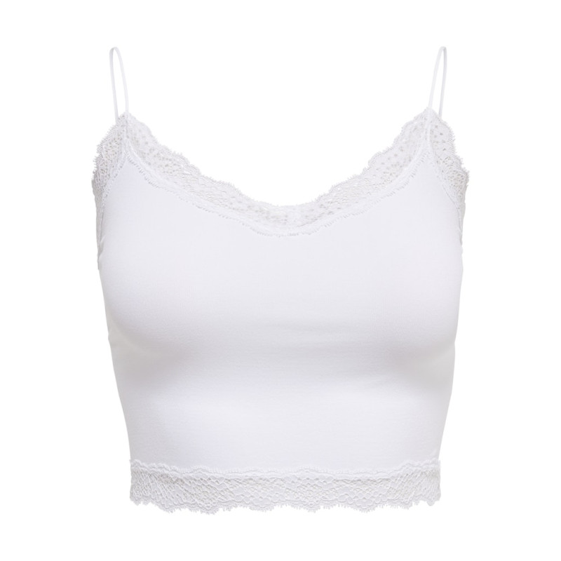 ONLY Vicky Blonde Crop Top - Bright White