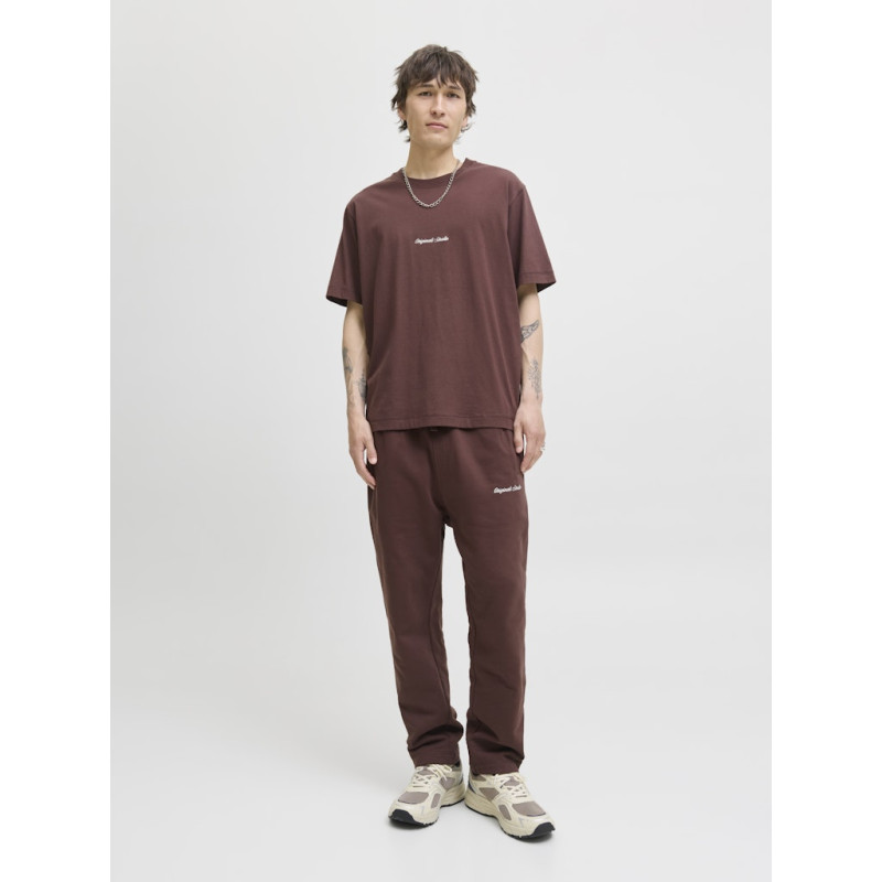 JACK & JONES Norrebro Broderet T-shirt - Deep Mahogany