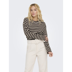 ONLY New Soph L/S Bluse - Black Coffee / Birch