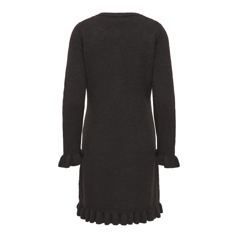 ONLY Mera L/S Strik Kjole - Chocolate Torte