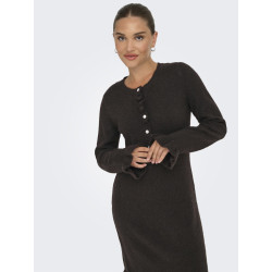 ONLY Mera L/S Strik Kjole - Chocolate Torte