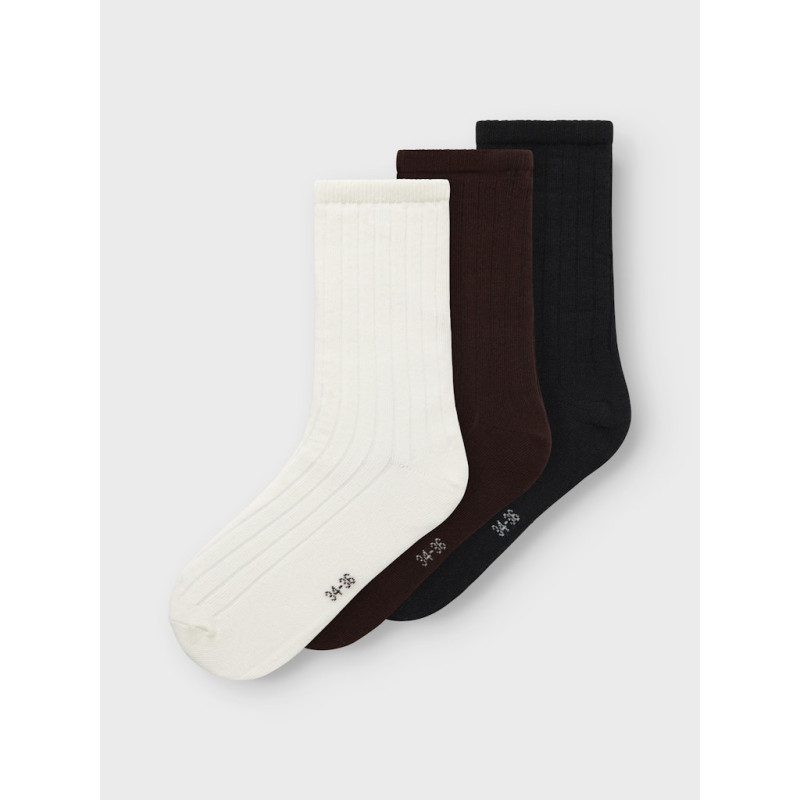 NAME IT KIDS Oda 3-Pak Strømper - Seal Brown