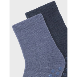 NAME IT MINI Wak 2-pak Skridsikre Sokker - Folkstone Gray