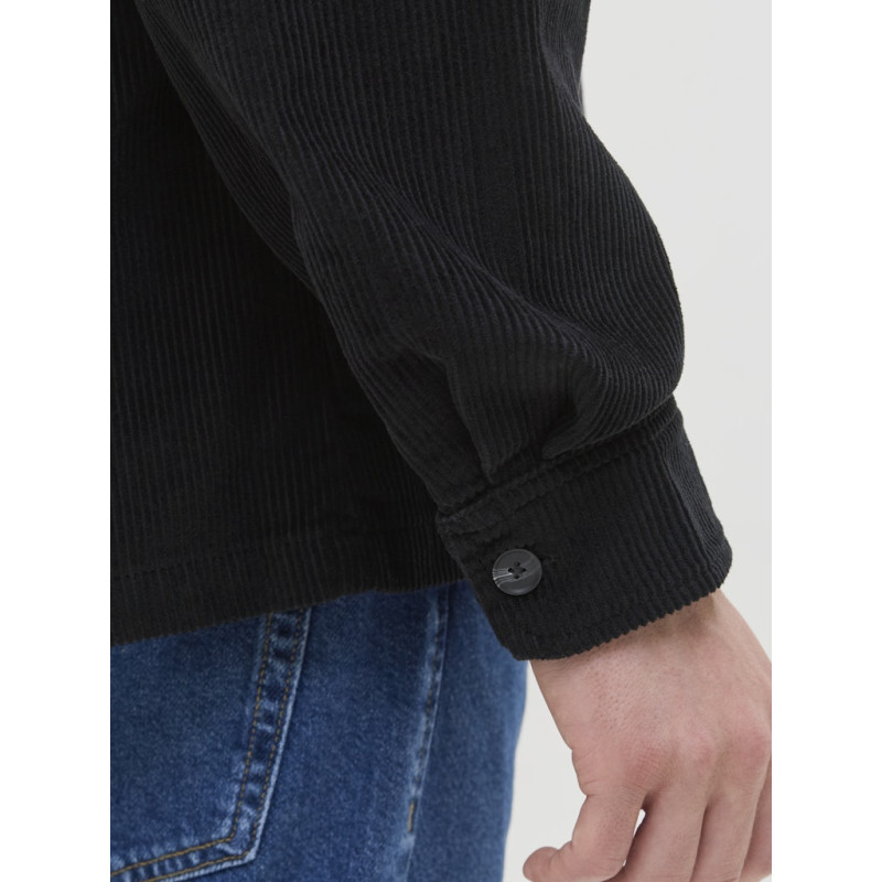 JJ REBEL Damon Fløjl L/S Overshirt - Sort