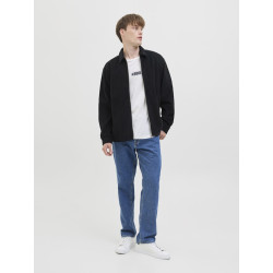 JJ REBEL Damon Fløjl L/S Overshirt - Sort