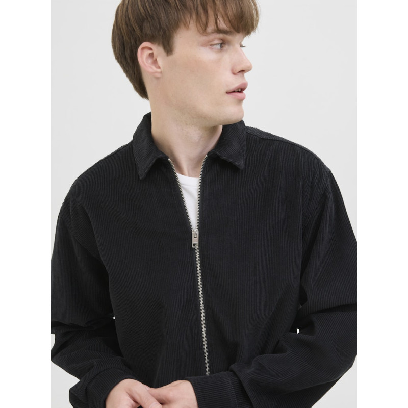JJ REBEL Damon Fløjl L/S Overshirt - Sort