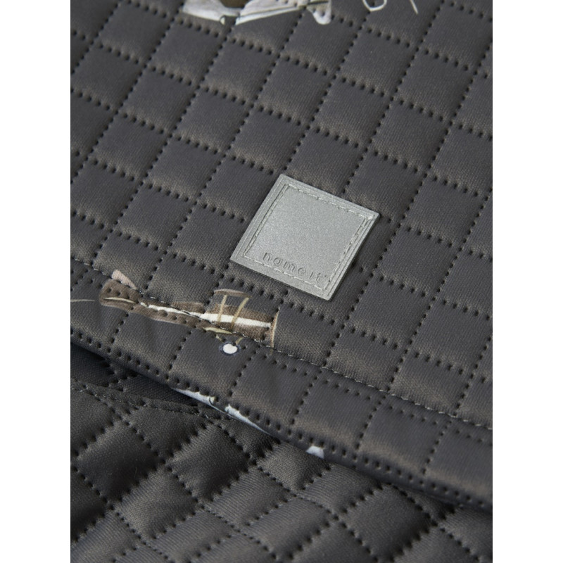 NAME IT MINI Moon Quiltet Sæt - Grey Pinstripe