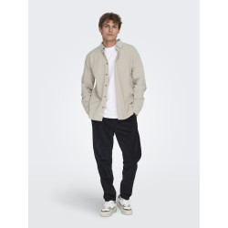 ONLY & SONS Michael L/S Fløjl Skjorte - Silver Lining