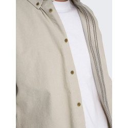 ONLY & SONS Michael L/S Fløjl Skjorte - Silver Lining