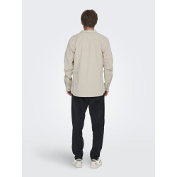 ONLY & SONS Michael L/S Fløjl Skjorte - Silver Lining